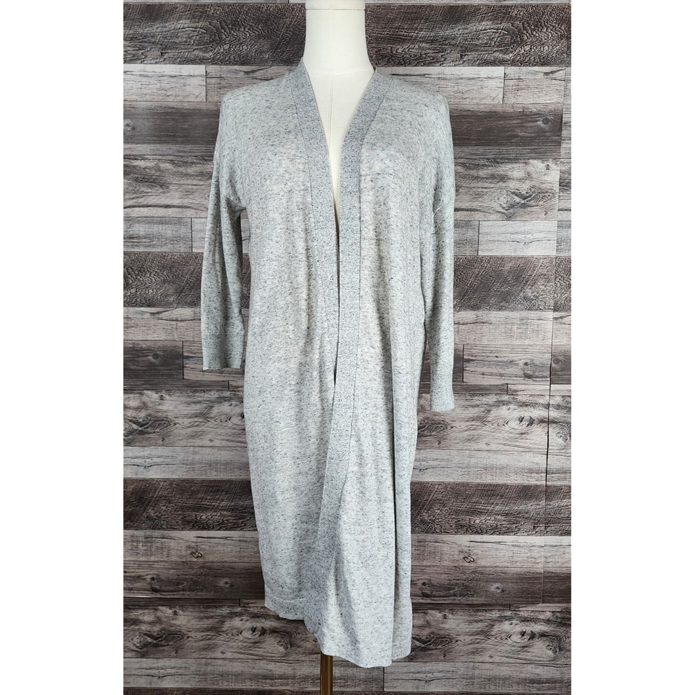 Gap Womens Gray Marl Open Front Longline Duster Cardigan Sweater Size M